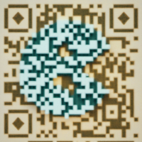 Ein mit Künstlicher Intelligenz generierter QR-Code für die Webseite planetlyrik.de