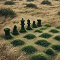 KI-Bild von Juliane Duda zu dem Gedicht „Borges an Nabokow“ von Felix Philipp Ingold